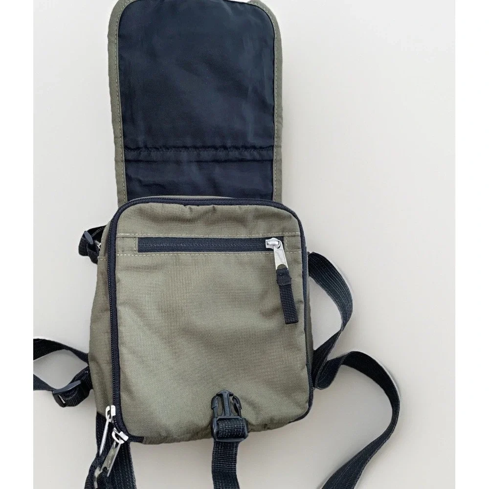 Eddie Bauer Travel Hiking Olive Green Crossbody Bag - Picture 6 of 8